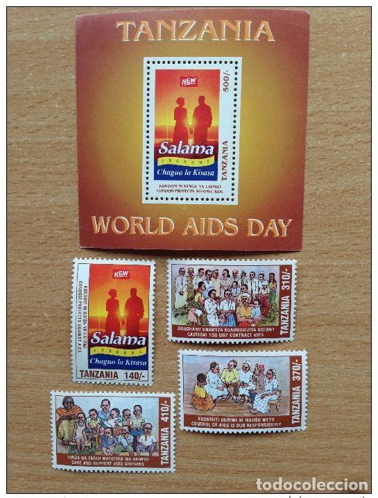 Stamps: Tanzania 1995 Segundo Tratado &Aacute;frica Kenia Uganda 4 sellos 1 recuerdo MNH**