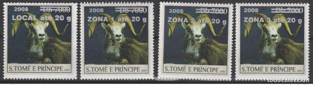 Sellos: Santo Tom&eacute; y Pr&iacute;ncipe 2008/2009 Mi. 3989 - 3995 ovinos fauna 4 val.