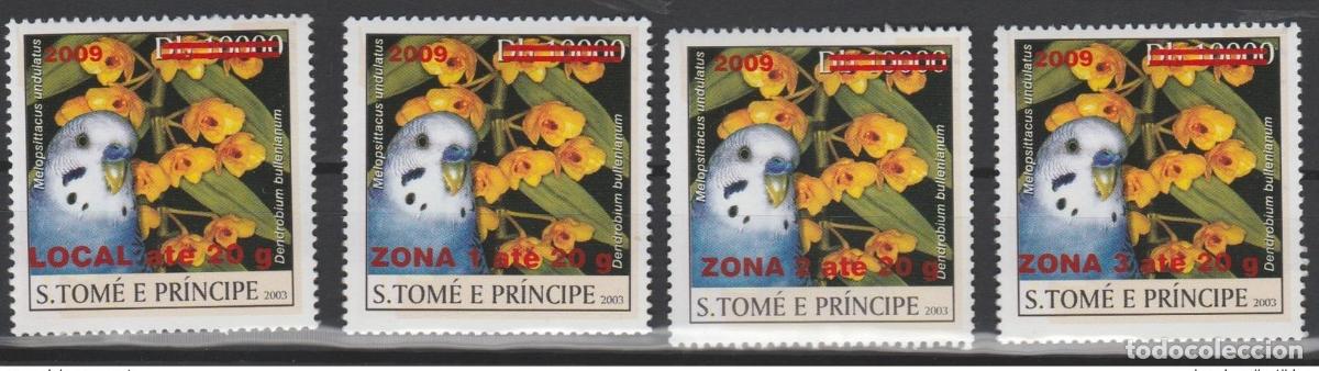 Sellos: Santo Tom&eacute; y Pr&iacute;ncipe 2009 Mi. 3982I - 3988I Birds Parrot 4 val. fauna
