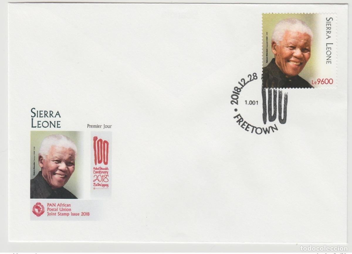 Sellos: Sello de Sierra Leona 2018 edici&oacute;n conjunta la FDC Uni&oacute;n Postal PANAFRICANA Nelson Mandela