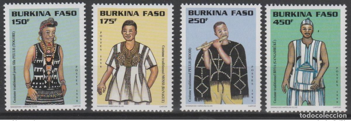 Sellos: Burkina Faso 1998 Mi. 1473 - 1476 Trajes tradicionales 4 val. **