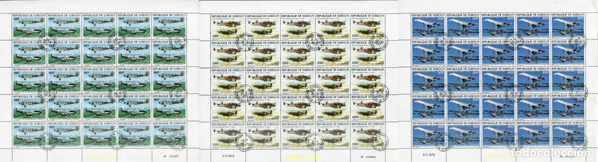 Sellos: 613943 USED DJIBOUTI 1979 75 ANIVERSARIO DEL PRIMER VUELO A MOTOR