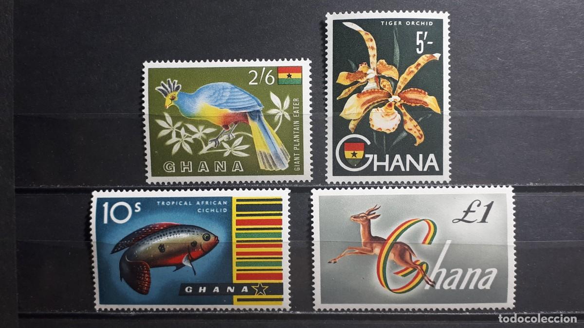 Sellos: GHANA. A&Ntilde;O 1959. ** YVERT 51, 52, 53, 53A. FIN DE SERIE