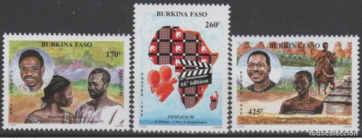 Stamps: Burkina Faso 1999 Mi. 1618 - 1620 FESPACO 30&ordm; aniversario del Festival de Cine Kino**