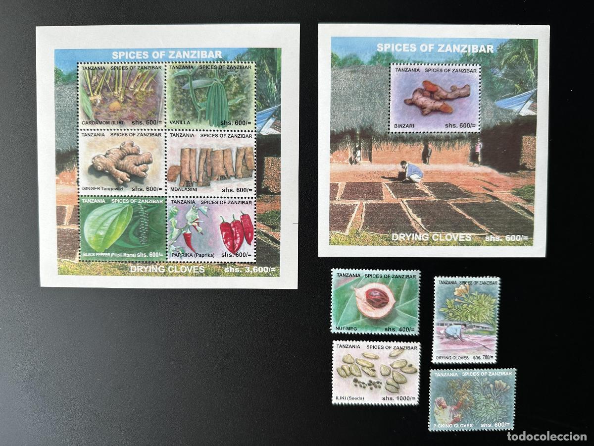 Timbres: Tanzania 2008 Mi. 4560 - 4569 Bl. 618 Zanz&iacute;bar Especias cardamomo vainilla