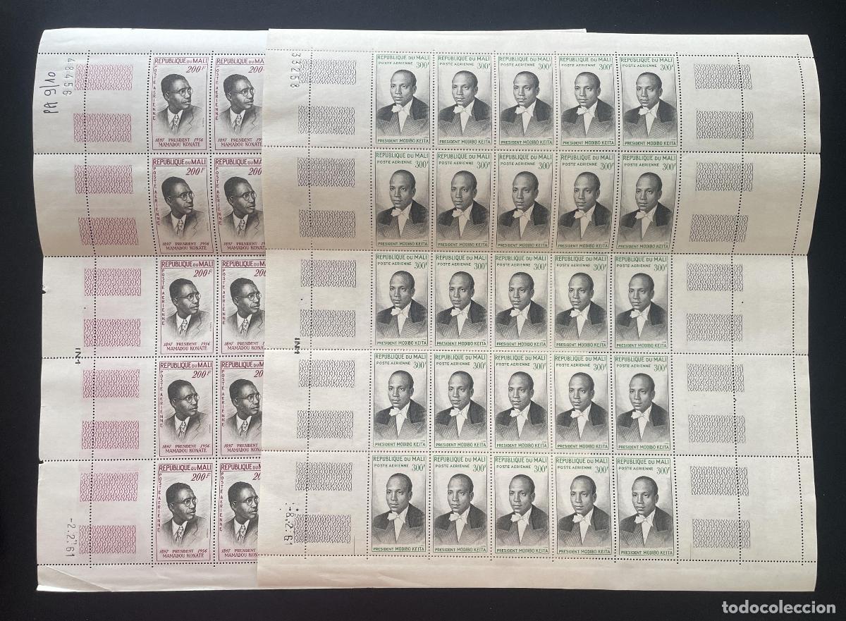 Sellos: Mali 1961 YT PA 9-10 tabl&oacute;n Presidente Konat&eacute; Modibo Keita a&eacute;reo
