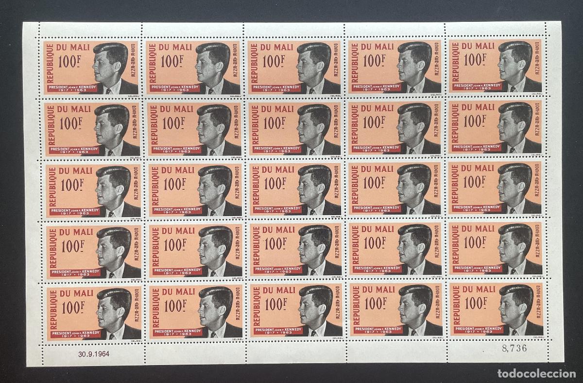 Sellos: Mali 1964 YT PA 24 bloque Presidente John F. Kennedy JFK homenaje