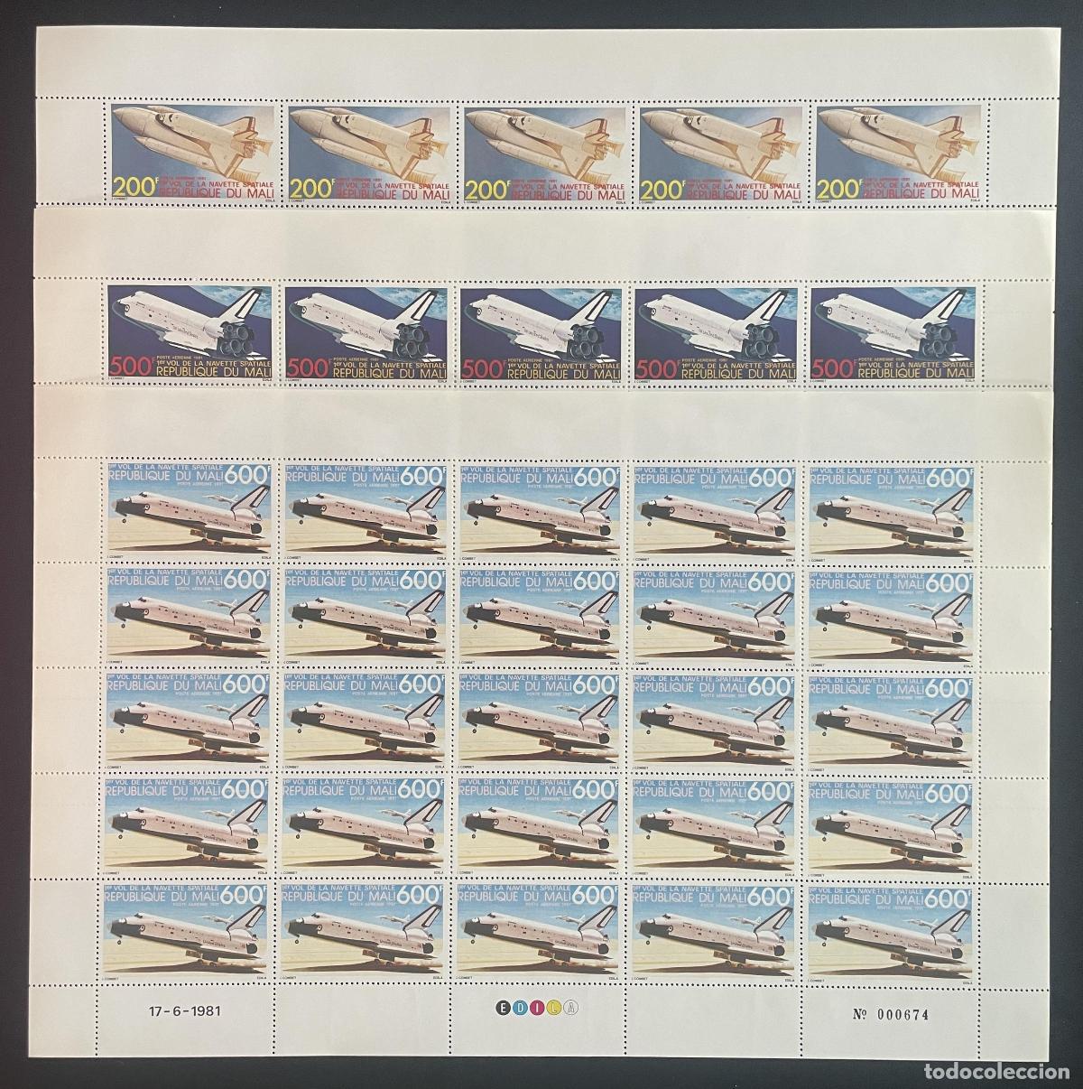 Sellos: Mali 1981 YT PA 429-431 bloque transbordador espacial Columbia NASA