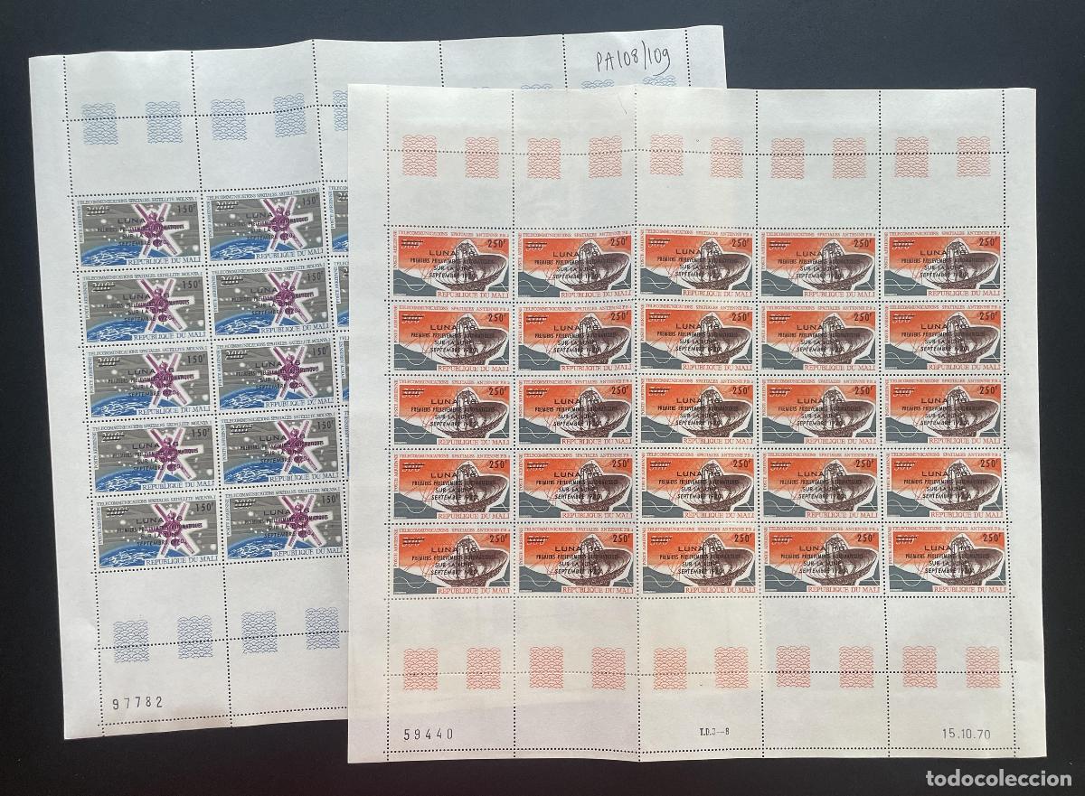 Briefmarken: Mali 1970 YT PA 108-109 bloque Luna 16 sobrecarga espacio sat&eacute;lite