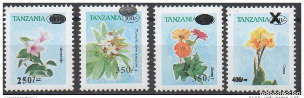 Sellos: Tanzania 2002-2004 Flores en flor flora permanente sobrecarga MNH**