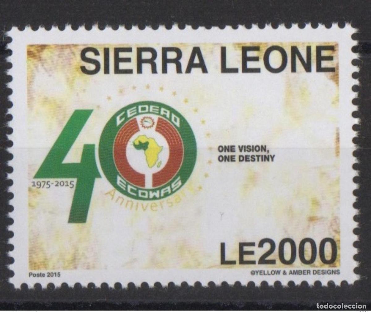 Sellos: Sierra Leona 2015 Emisi&oacute;n conjunta CEDEAO 40 a&ntilde;os