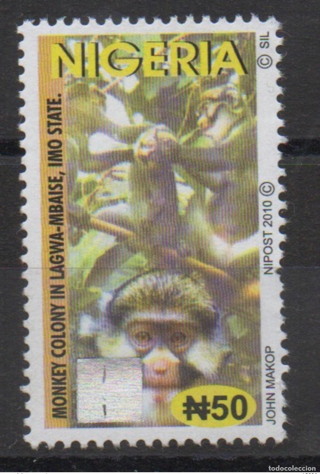 Sellos: Nigeria 2010 Holograma definitivo: mono simio fauna MNH**