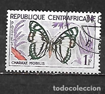 Sellos: 1960: AFRICA CENTRAL Mariposas - Noble charaxes blanca (CTO)