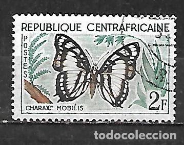 Sellos: 1960: AFRICA CENTRAL Mariposas - Noble charaxes blanca (CTO)