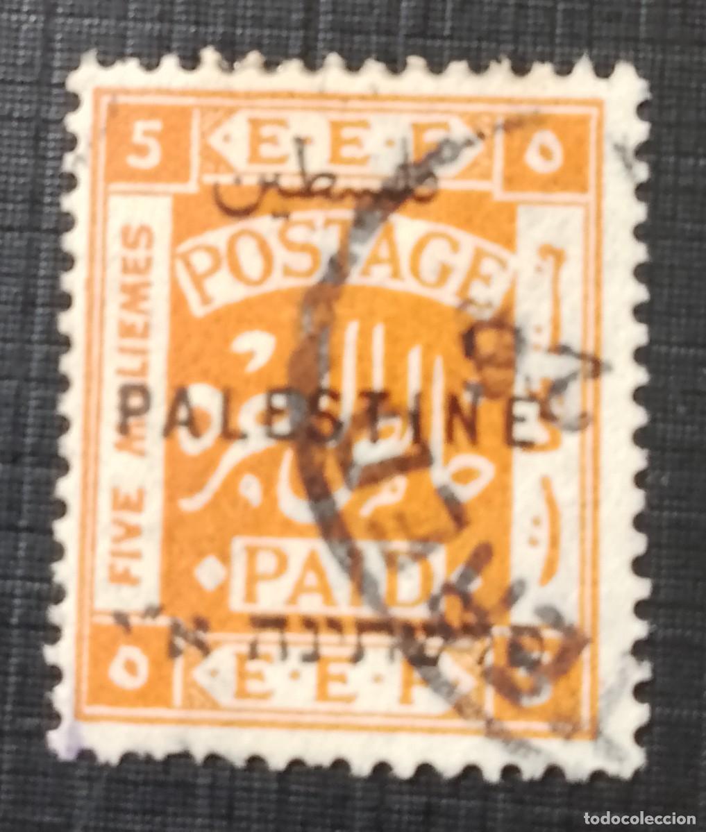 Sellos: PALESTINA - E.F.E. - V/F 5 - POSTAGE PAID, FRANQUEO PAGADO