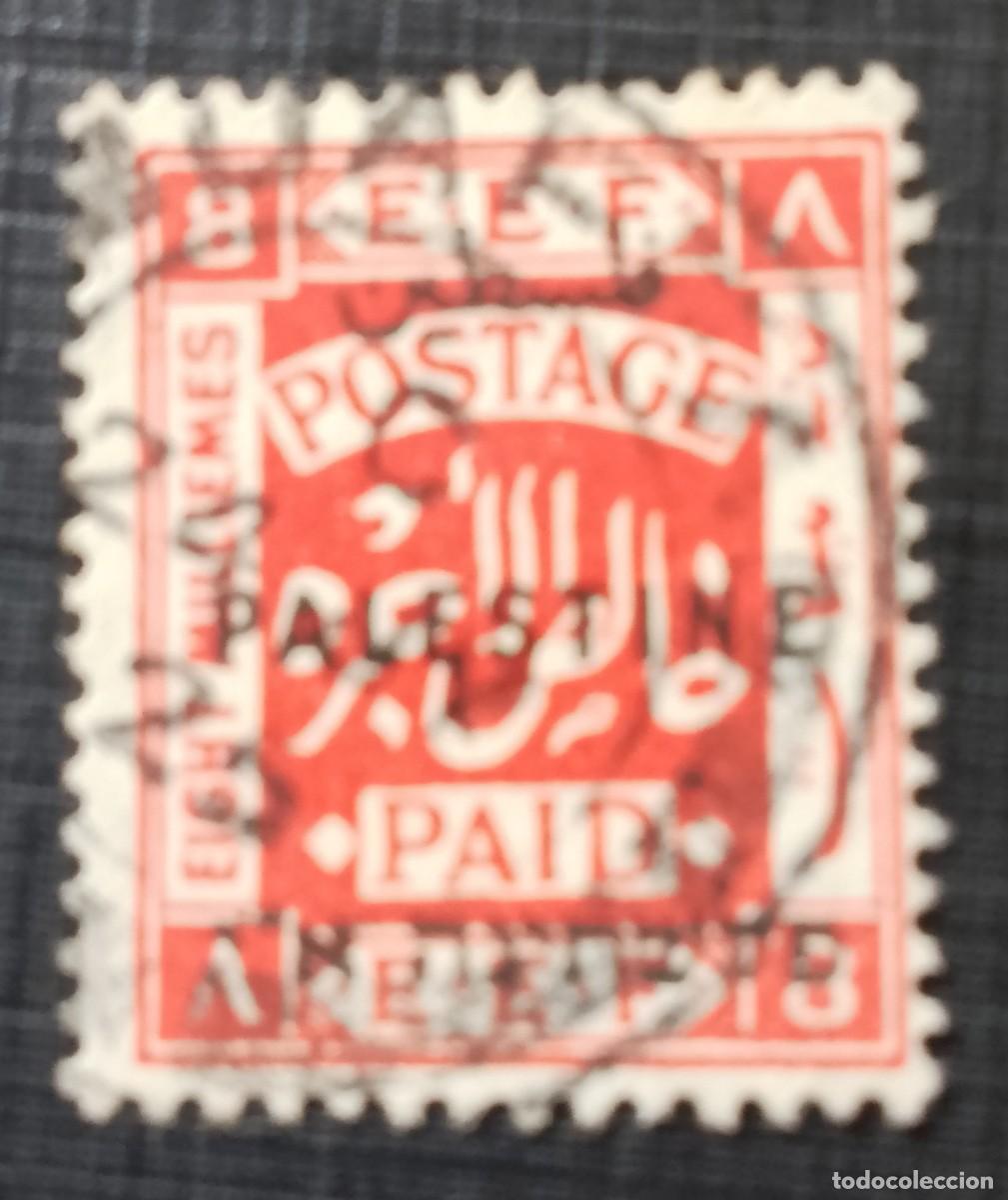 Sellos: PALESTINA - E.F.E. - V/F 8 - POSTAGE PAID, FRANQUEO PAGADO