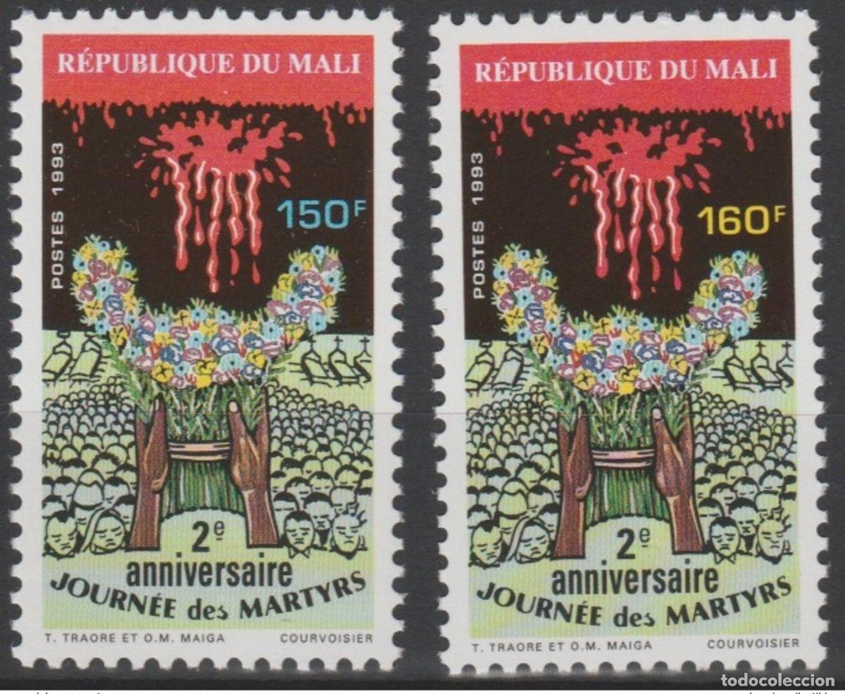 Sellos: Mali 1993 Mi. 1175-1176 Segundo aniversario del D&iacute;a de los M&aacute;rtires