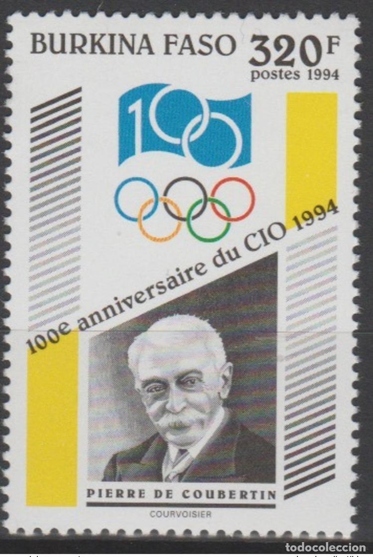 Sellos: Burkina Faso 1994 Mi. 1322 COI 100 a&ntilde;os del Comit&eacute; Ol&iacute;mpico Coubertin en los Juegos Ol&iacute;mpicos