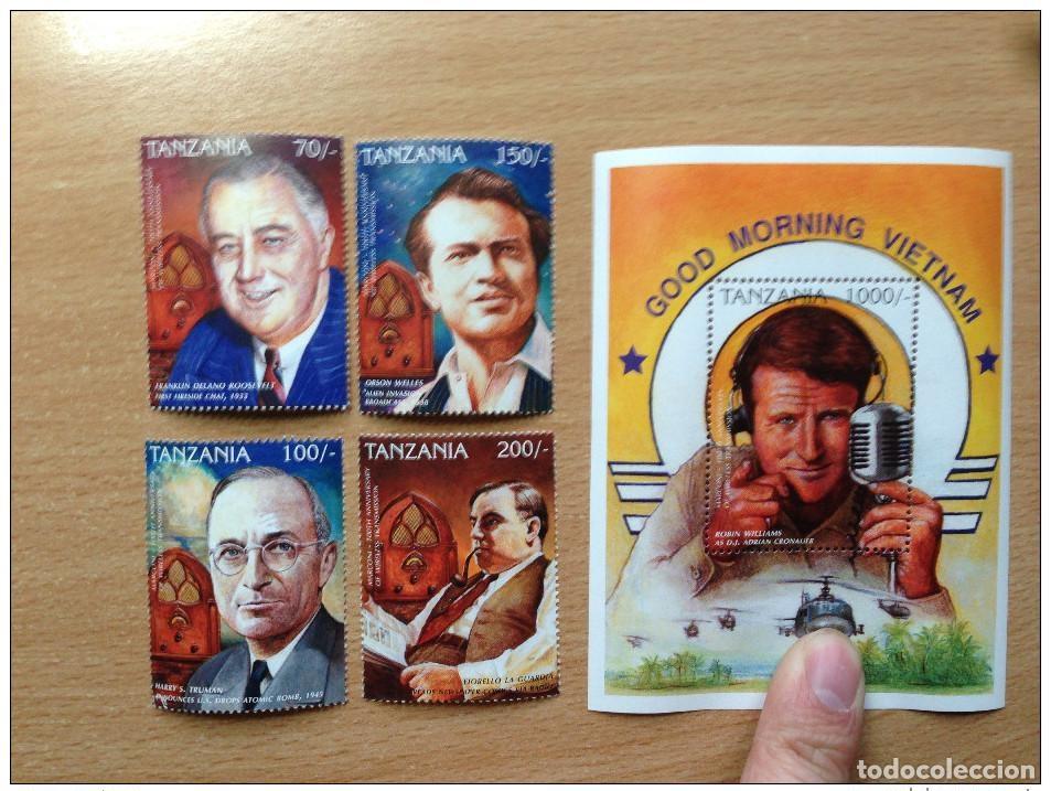 Sellos: Tanzania 1996 Helic&oacute;ptero Franklin D. Roosevelt Welles Robin William MNH**