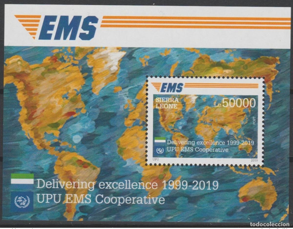 Sellos: Sierra Leona 2019 Mi.? Edici&oacute;n conjunta de EMS Memory Block para el vig&eacute;simo aniversario la UPU