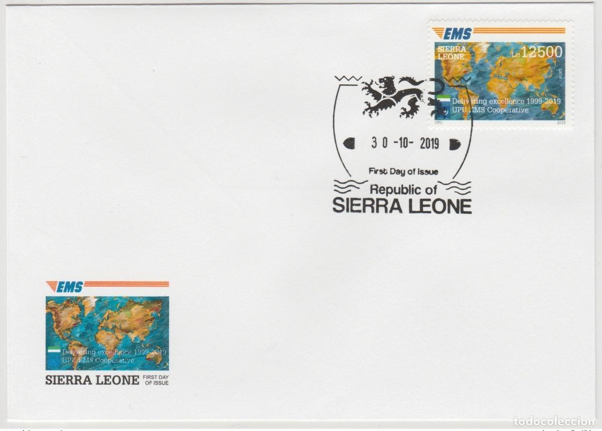 Sellos: Sierra Leona 2019 Mi.? Edici&oacute;n conjunta del FDC 20 a&ntilde;os EMS | UPU