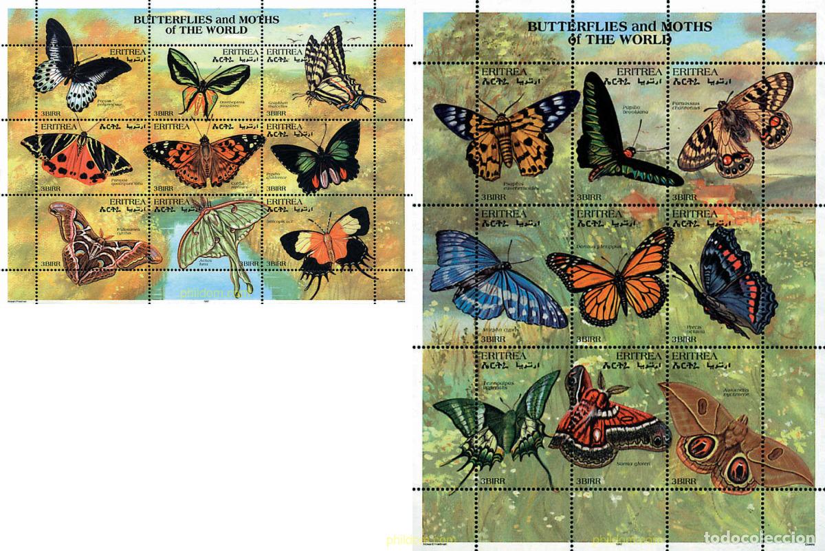 Sellos: 208567 MNH ERITREA 1997 MARIPOSAS Y POLILLAS DEL MUNDO