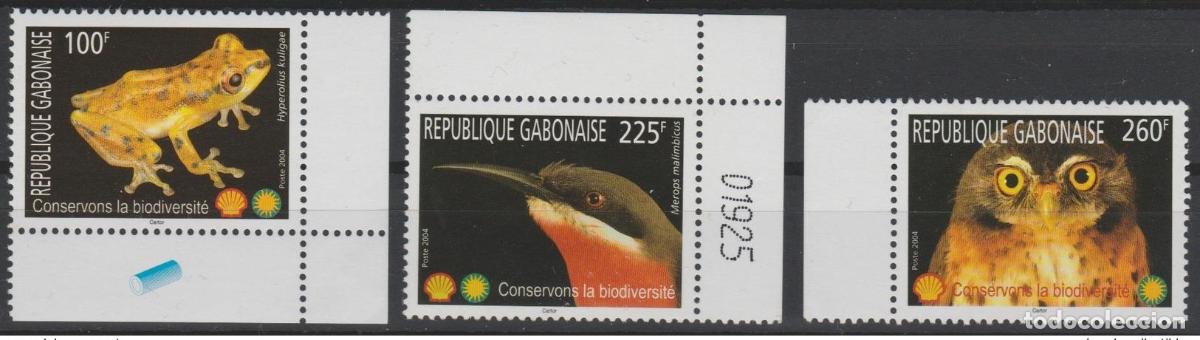 Sellos: Gab&oacute;n 2004 Mi. 1673 1675 1676 Conservaci&oacute;n Biodiversidad Reptil ULTRA RARO MNH**