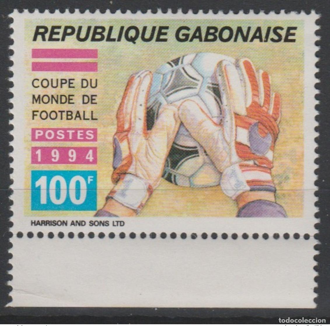 Sellos: Gab&oacute;n 1994 Mi. 1187 Copa Mundial de F&uacute;tbol USA Soccer &iexcl;RARO!