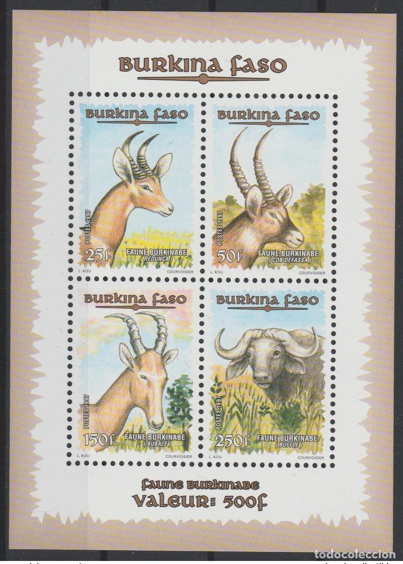 Sellos: Burkina Faso 1997 Mi. Bl. 171 Fauna Burkinabe Wildlife RARE 4 val.