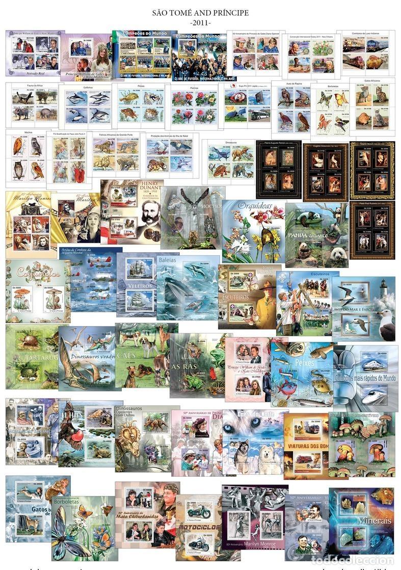 Sellos: Santo Tom&eacute; Pr&iacute;ncipe 2011 A&ntilde;o completo Mi. 4800 - 4960 + S/S CAT. VALOR 638&euro;
