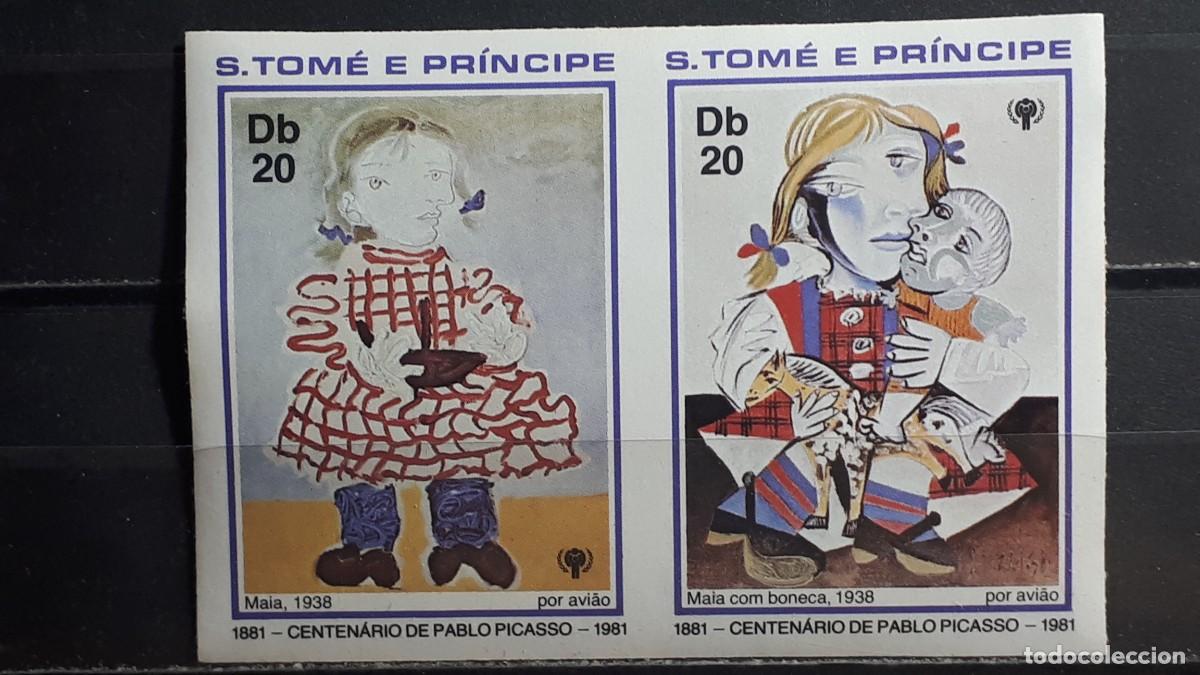 Sellos: SANTO TOM&Eacute; Y PRINCIPE. ARTE. A&Ntilde;O 1981. **. YVERT A&eacute;reo 22/3. S.D.