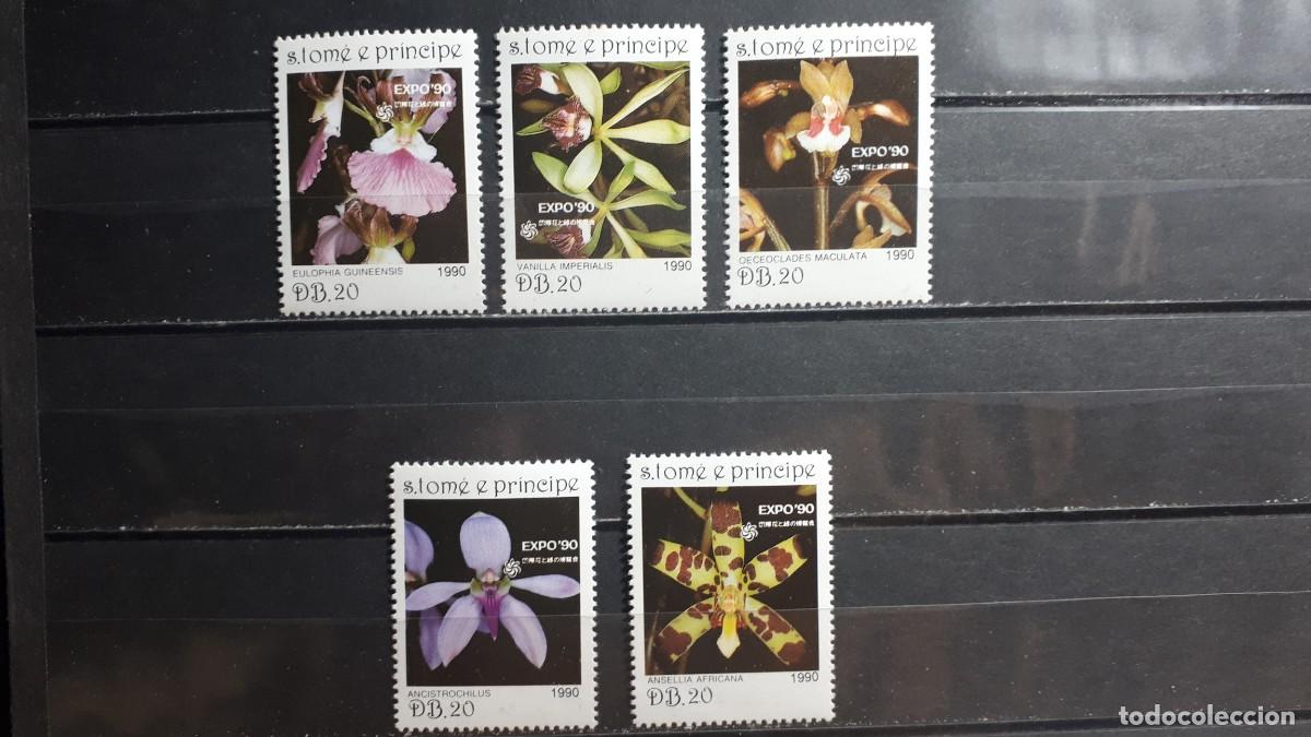 Sellos: SANTO TOM&Eacute; Y PRINCIPE. FLORA. A&Ntilde;O 1990. **. YVERT 991/6