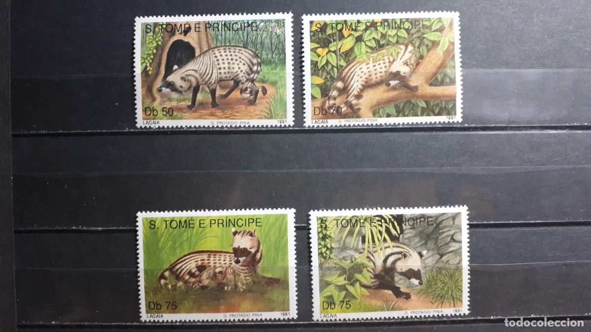 Sellos: SANTO TOM&Eacute; Y PRINCIPE. FAUNA. A&Ntilde;O 1991. **. YVERT 1018/21