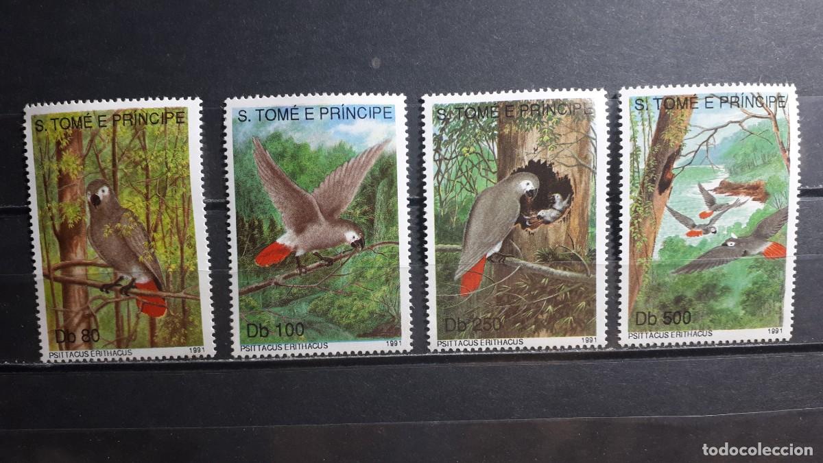 Sellos: SANTO TOM&Eacute; Y PRINCIPE. AVES. A&Ntilde;O 1991. **. YVERT 1026/9
