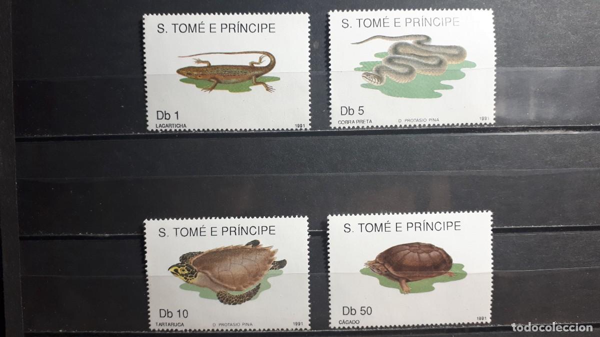 Sellos: SANTO TOM&Eacute; Y PRINCIPE. FAUNA. A&Ntilde;O 1991. **. YVERT 1022/5