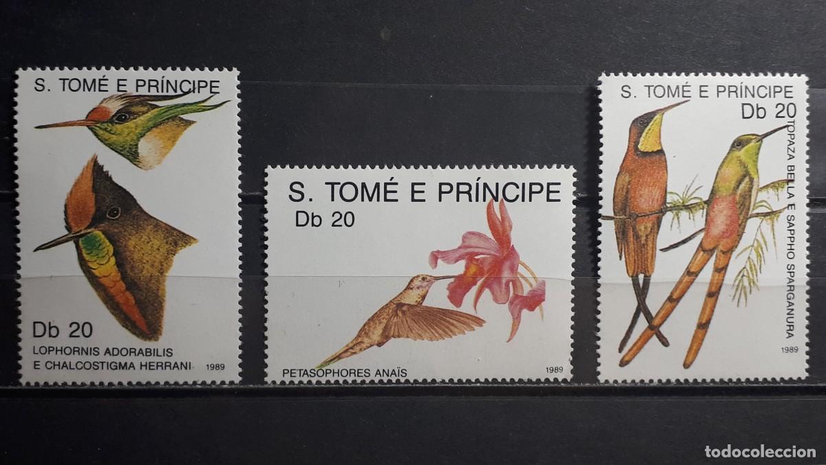 Sellos: SANTO TOM&Eacute; Y PRINCIPE. AVES. A&Ntilde;O 1989. **. YVERT 943/5