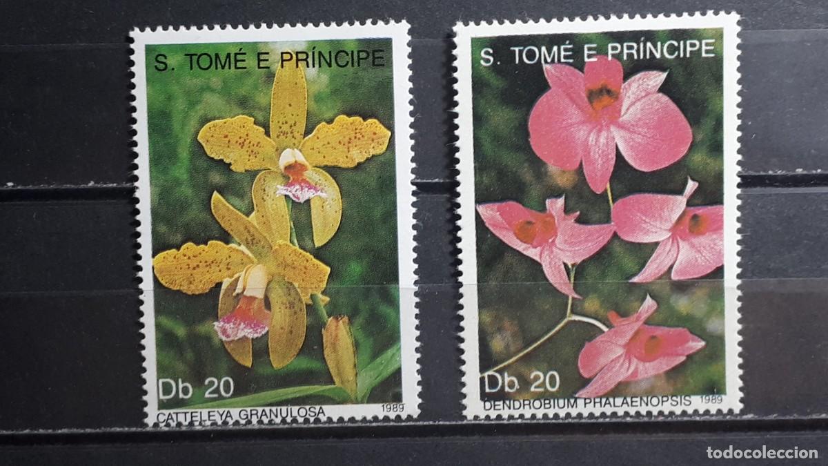 Sellos: SANTO TOM&Eacute; Y PRINCIPE. FLORA. A&Ntilde;O 1989. **. YVERT 946/7