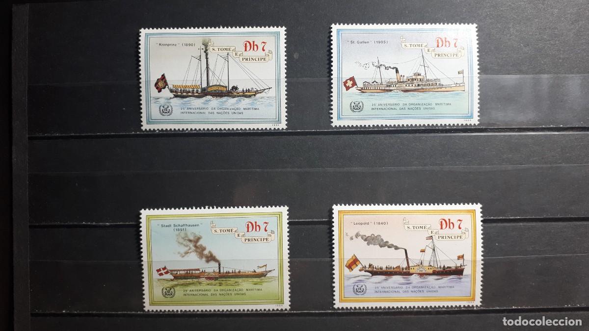 Sellos: SANTO TOM&Eacute; Y PRINCIPE. BARCOS. A&Ntilde;O 1984. **. YVERT 802/5