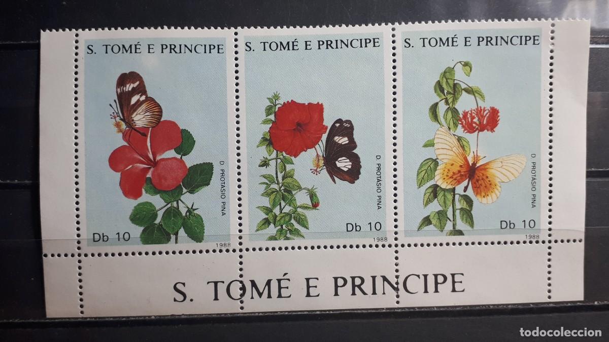 Sellos: SANTO TOM&Eacute; Y PRINCIPE. FLORA. A&Ntilde;O 1988. **. YVERT 920/2
