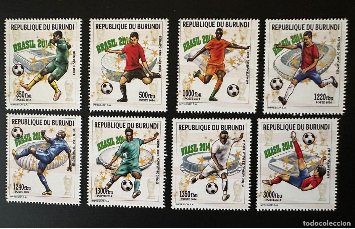 Sellos: Burundi 2014 Mi.? Copa Mundial de la FIFA F&uacute;tbol Brasil: valores locales