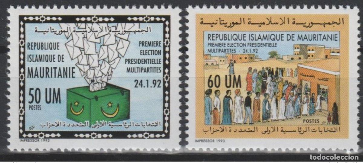 Sellos: Mauritania 1993 Mi. 1004 - 1005 Elecci&oacute;n presidencial multipartidista Wahl