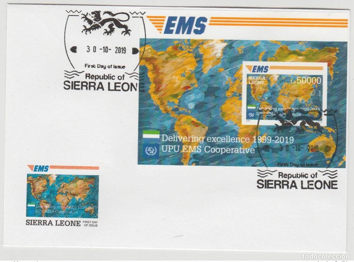 Sellos: Sierra Leona 2019 Mi.? Edici&oacute;n conjunta del vig&eacute;simo aniversario de FDC IMPERF | E.M.S. UPU