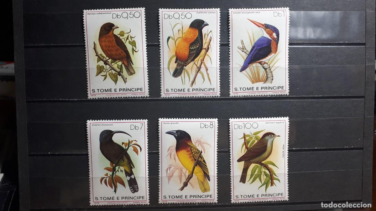 Sellos: SANTO TOM&Eacute; Y PRINCIPE. AVES. A&Ntilde;O 1979. **. YVERT 556/60. A&eacute;reo 20