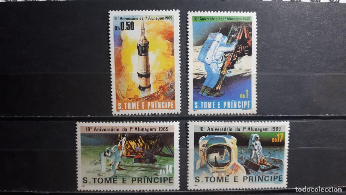 Sellos: SANTO TOM&Eacute; Y PRINCIPE. CONQUISTA DEL ESPACIO.A&Ntilde;O 1980. **. YVERT 594/7