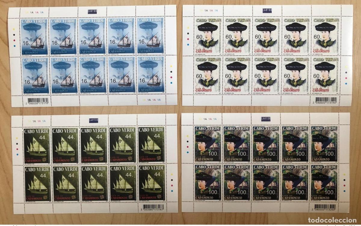 Sellos: Cabo Verde 2007 Mi. 915 918 Sheet Navegadores Luis de Cadamosto Barco