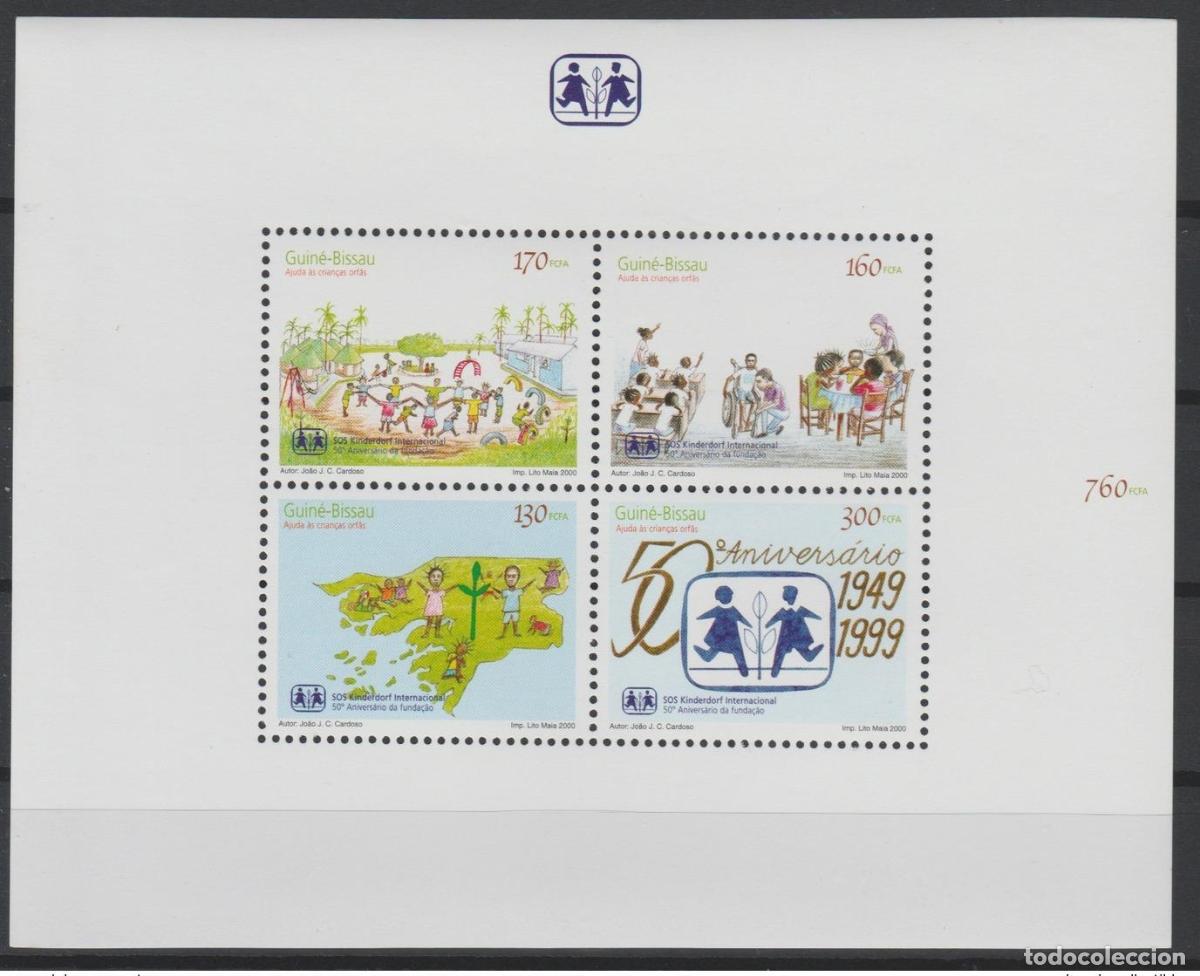 Sellos: Guinea-Bis&aacute;u 2000 Mi. Bl. 302 SOS Kinderdorf Children's Village 50 ans MNH**