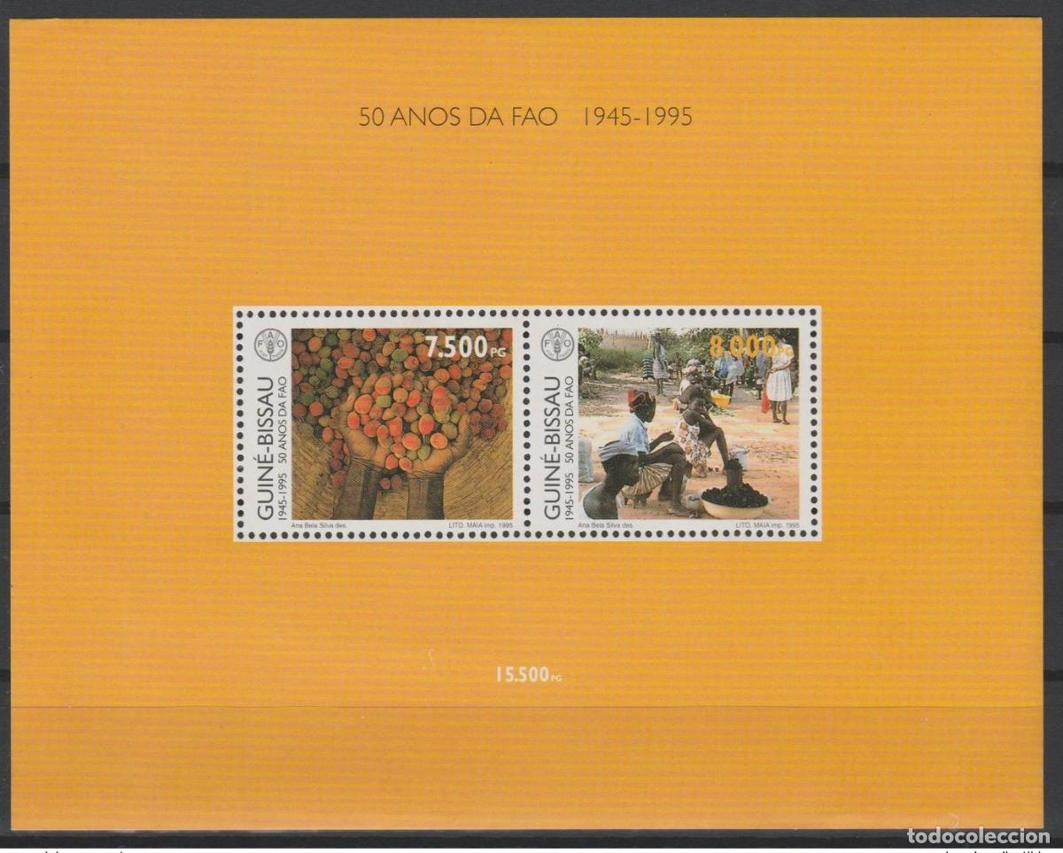 Sellos: Guinea-Bis&aacute;u 1995 Mi. Bl. 295 50 a&ntilde;os de la FAO 1945 ONU Naciones Unidas