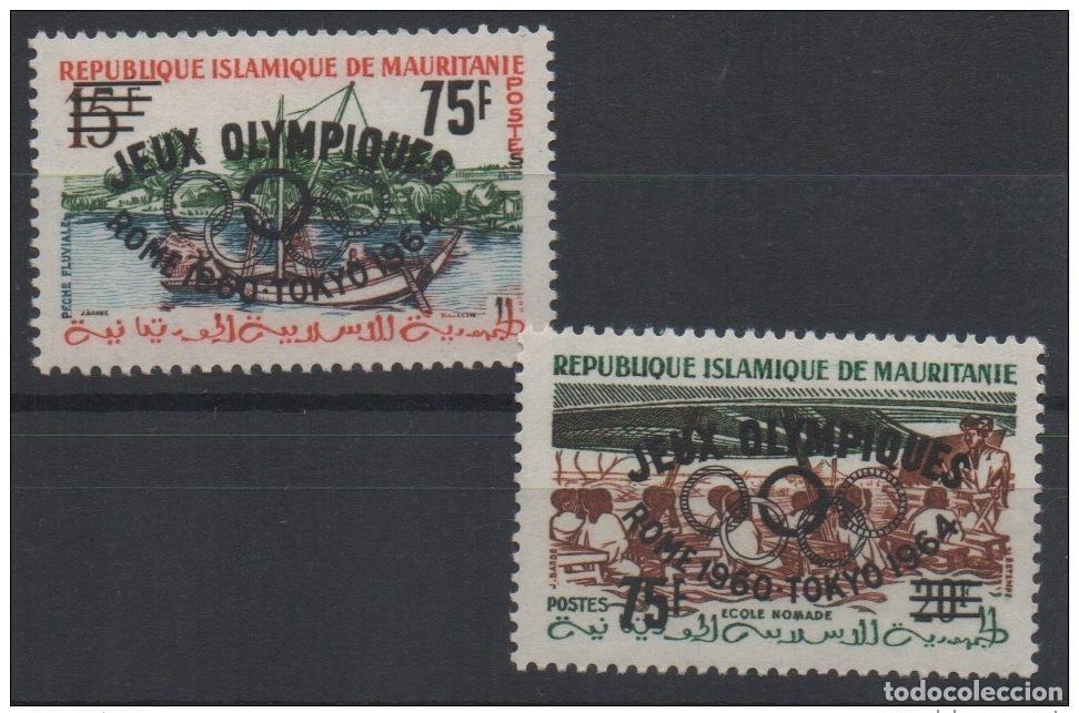 Sellos: Juegos Ol&iacute;mpicos de Mauritania 1962 Roma Tokio Mi. I II MNH **