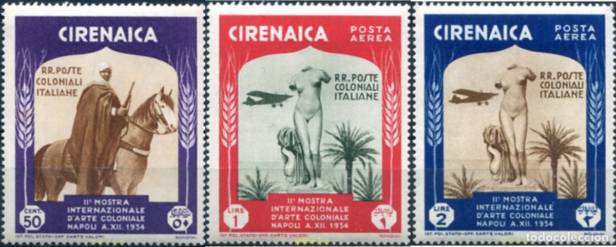Sellos: 367399 HINGED CIRENAICA 1934 II MUESTRA INTERNACIONAL DE ARTE COLONIAL EN NAPOLES