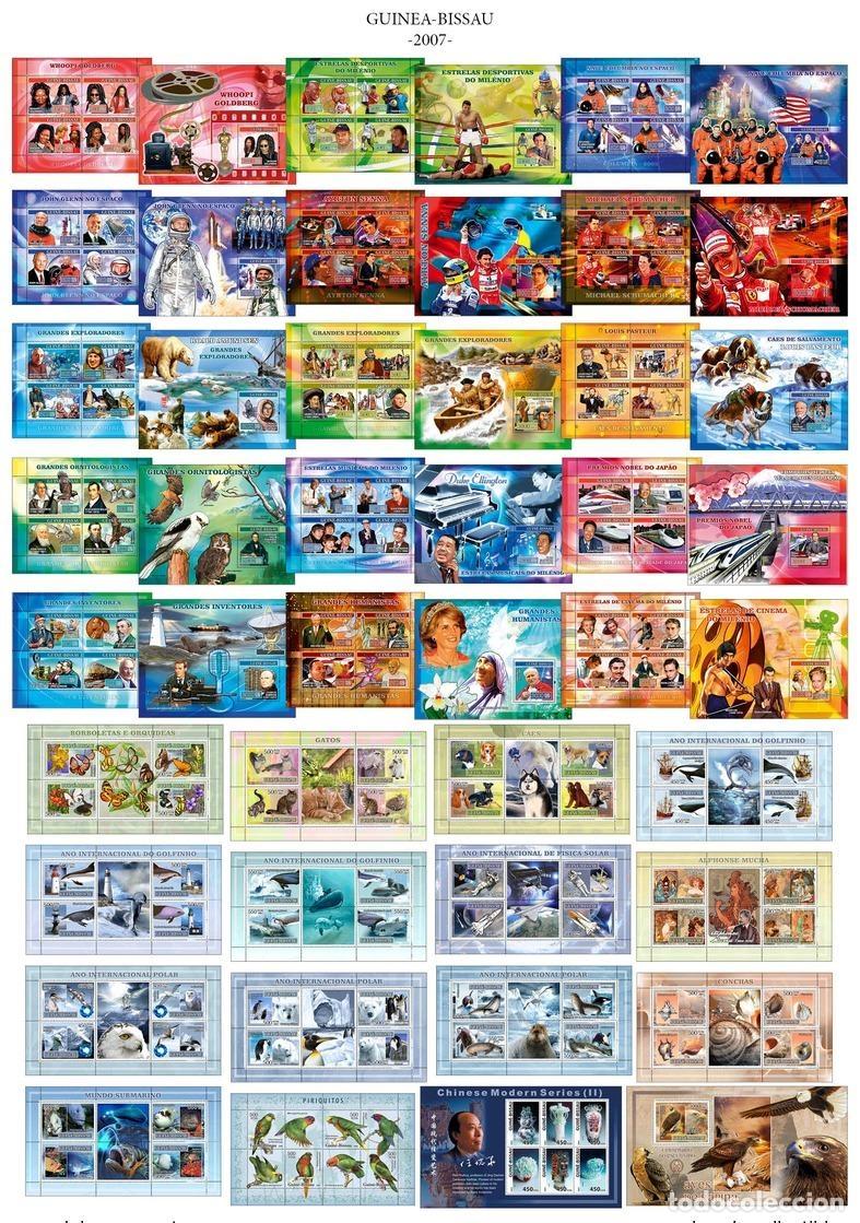 Stamps: Guinea-Bissau 2007 A&ntilde;o completo Mi. 3461-3687 + S/S CAT. VALOR 891&euro;